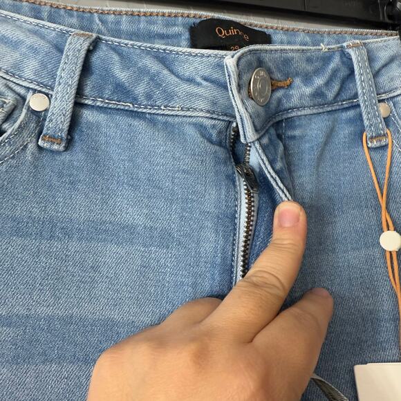 Quince Stretch High Rise Straight Jeans, Frosted Blue, 29/28 - Picture 3 of 7